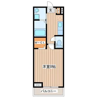 ウルス花京院B【2階】の間取り