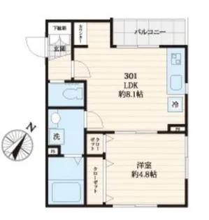 ヴァレ ブランシュ【3階】の間取り