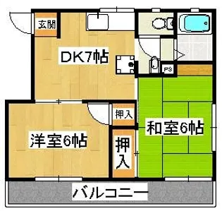 メゾン・シャルム A・B【1階】の間取り