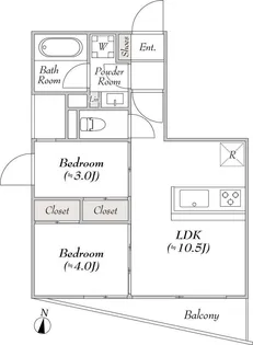 ルミーク本町イースト【1階】の間取り