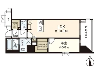 シーズンフラッツ仙台鉄砲町【5階】の間取り