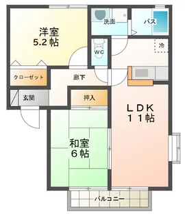 ペイザージュB棟【2階】の間取り
