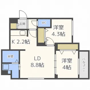 ファランドール札幌【3階】の間取り