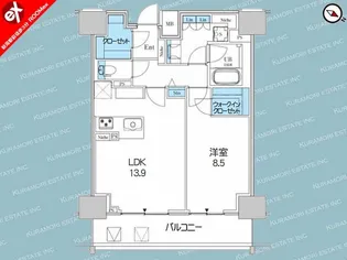 ロイヤルパークスER万代【9階】の間取り