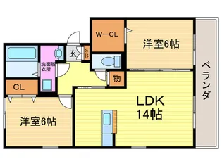 ルナ ヌ-ブA【1階】の間取り