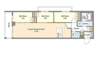 アジールコート練馬中村橋【2階】の間取り