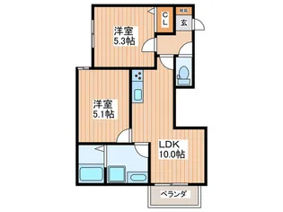 リニュエラ香里園町【2階】の間取り