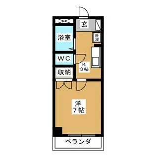 パインコート七瀬【2階】の間取り