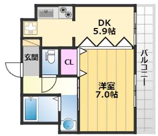 プランドール大原【2階】の間取り