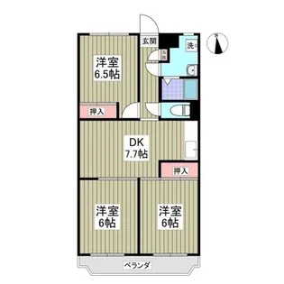 風見鶏グランドハイツII【2階】の間取り