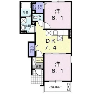 リバー・クレストII【1階】の間取り