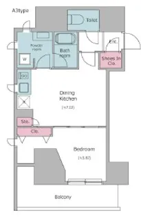 レジディア文京本郷IV【8階】の間取り