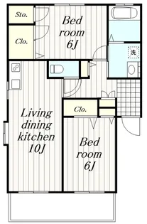 コーポヘイキチB【2階】の間取り