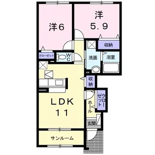 オリエント【1階】の間取り