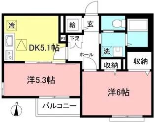 エーデルハウス幸【1階】の間取り
