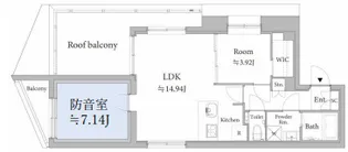 【防音マンション】ASTILE studio 王子【5階】の間取り