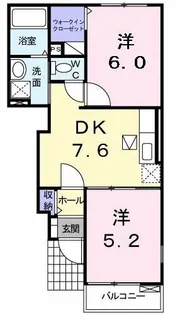 フラン コート ウエスト【1階】の間取り