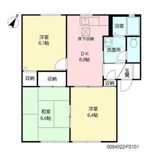 チェリーヒルズ F棟【1階】の間取り