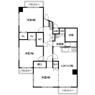 八乙女148ビル【3階】の間取り