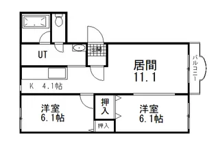ユーハイムアンソレイエIII【1階】の間取り