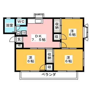 リーフハイツ中原IV【2階】の間取り