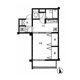 中銀弦巻マンシオン【3階】の間取り
