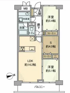 三田ナショナルコート【4階】の間取り