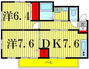 ツインハイムB【2階】の間取り