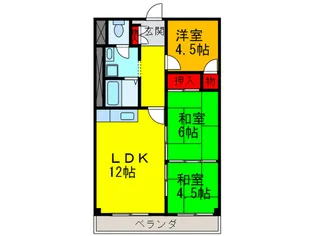 グランデュール弥生【2階】の間取り