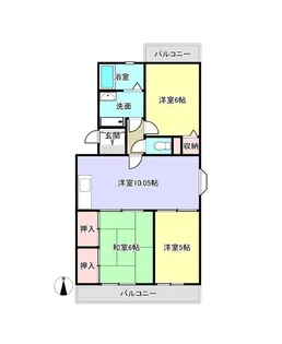 ブルースカイ大嶋【3階】の間取り