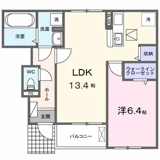 ブルック フィールド RK【1階】の間取り