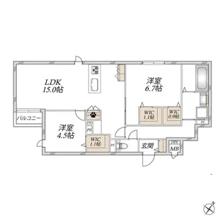 Eminence East【2階】の間取り