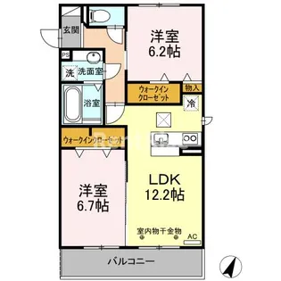 グリーン リーフII【1階】の間取り