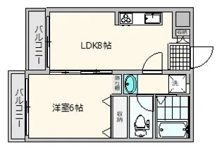 十七番館【3階】の間取り