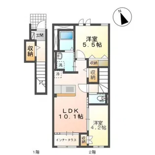 カーサさつき【2階】の間取り
