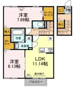 グランパルク東豊 A【2階】の間取り