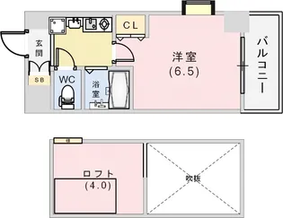 エステムコート神戸県庁前IIIフィエルテ【7階】の間取り