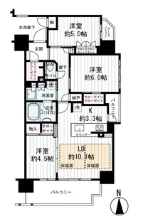 リビオ ザ 烏ヶ辻【9階】の間取り
