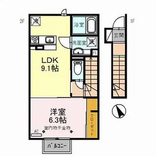 グレーシアタウン木崎B【2階】の間取り