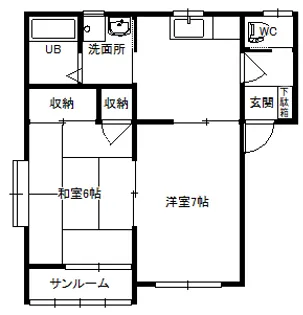 ラベンダーハイツA【1階】の間取り