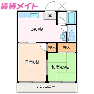 水谷アパート【2階】の間取り