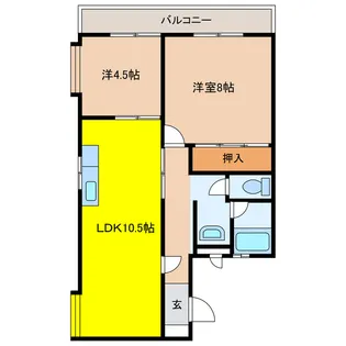 ハイツむすぶ【1階】の間取り