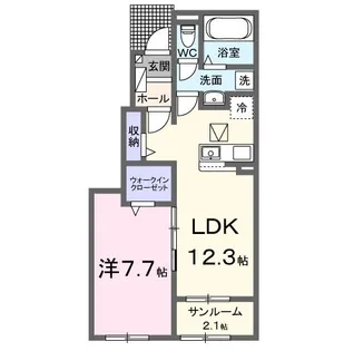 グレイスプリムローズB【1階】の間取り