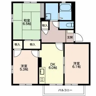 3DKの間取り画像