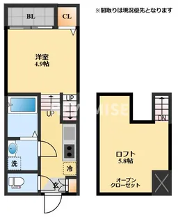 modern palazzo貝津prime【1階】の間取り