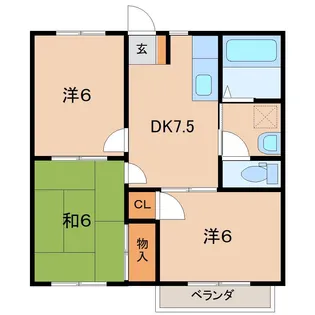 ビューヒルズA【1階】の間取り