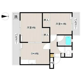 海老名三紫コーポ【1階】の間取り