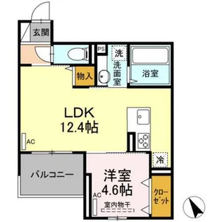 D-room舟入南【3階】の間取り