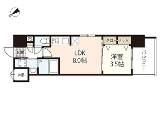 S-RESIDENCE空港通りawesome【4階】の間取り