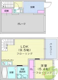 Garage Villa Shivers B【1階】の間取り